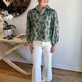 Sage Floral Top