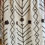 Madison Matthews Hanley Midi Skirt Khaki with Brown Embroidery