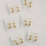 Hammered Gold Vintage Style Hoop Earrings