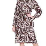 Jade Dress in Brown Ferns