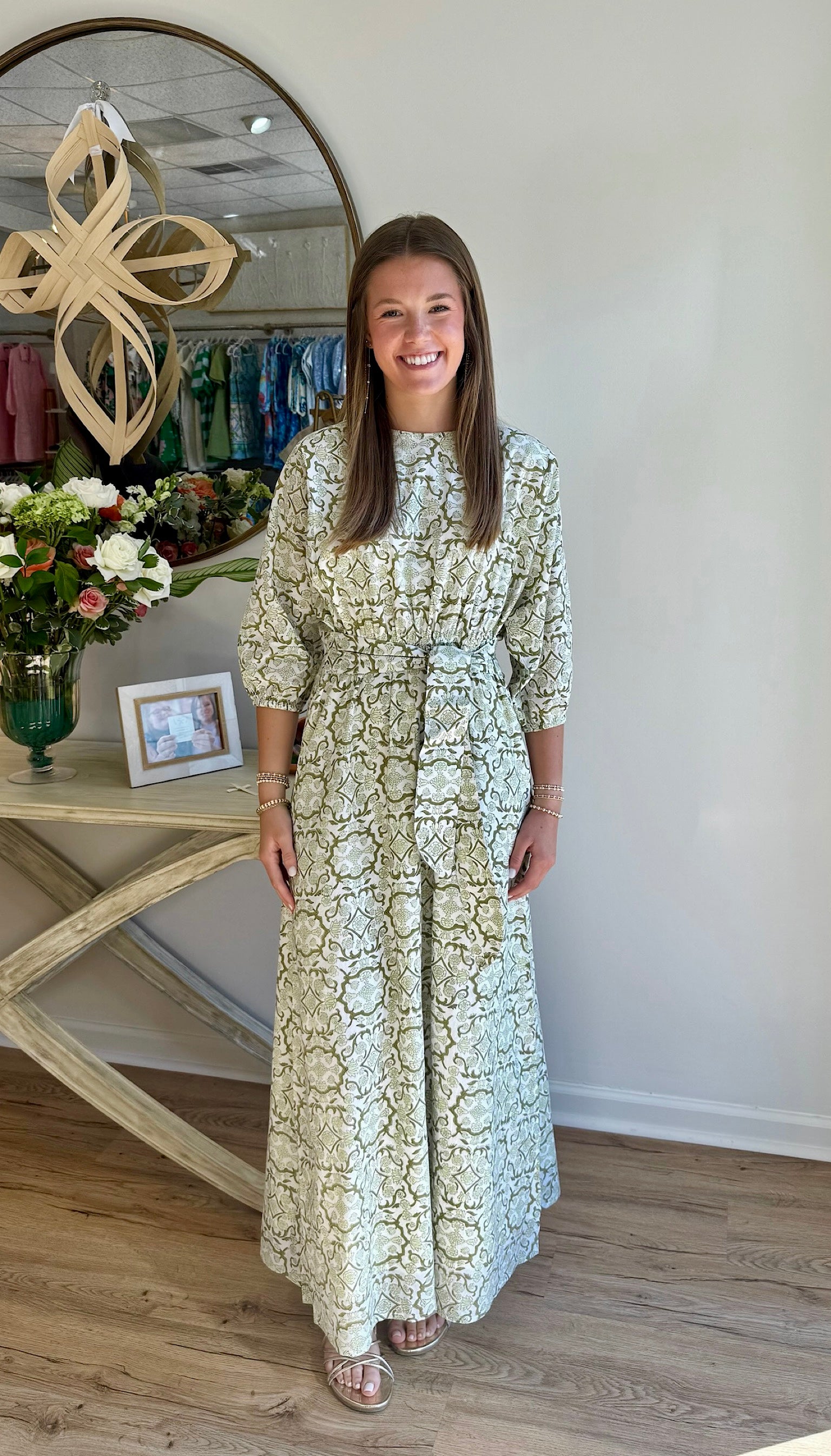 madison maxi dress Madison Mathews April Maxi in Sage Botanical Vine – Wonderfully Made  Clothing Co
