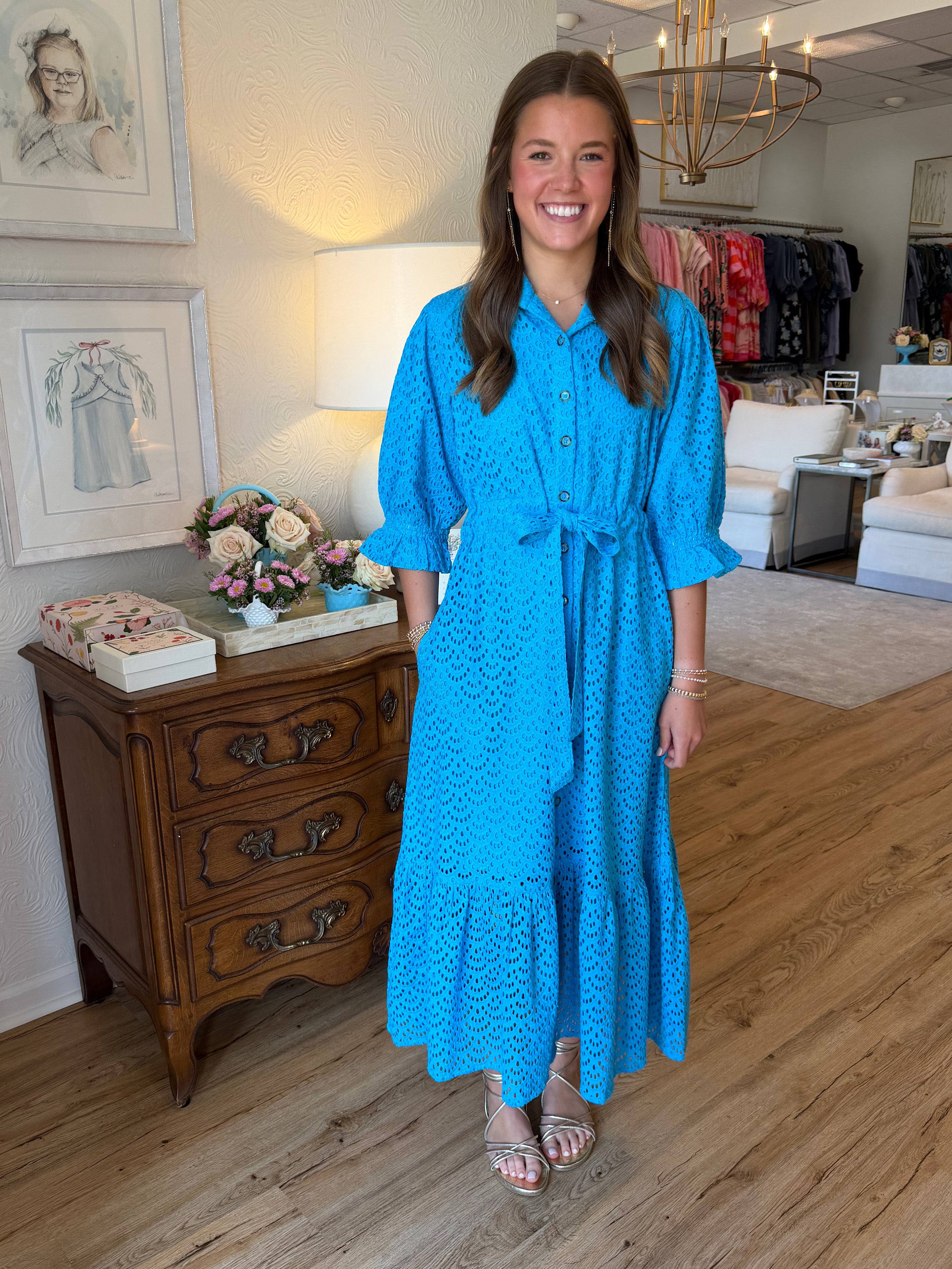 Holly Shae Catherine in Swim Cap Blue Eyelet Holly Shae Catherine in Swim Cap Blue Eyelet