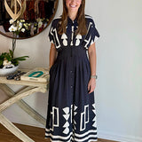 The Geo Print Midi Dress