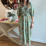 Printfresh India Bloom Dress in Sage