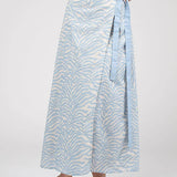 Beau & Ro Sarong Skirt in Light Blue Zebra