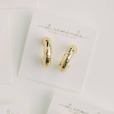 Hammered Gold Vintage Style Hoop Earrings