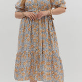 Floral Print Midi in Camel