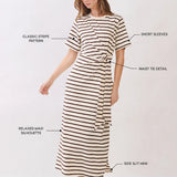 Chocolate Brown Stripe Knit Maxi