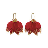 Garnet Gold Dipped Fall Feather Statement Earrings