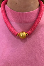 Anchor Beads Necklace in Pink