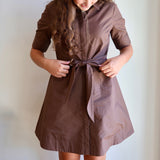 Tie Front Button Down Dress