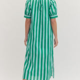 The Marie Dress in Green Stripe