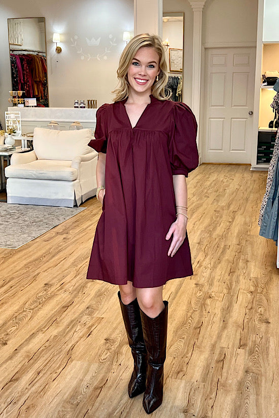 0 The Penelope Dress in Fall Berry