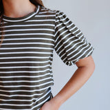 The Stripe Puff Sleeve Top