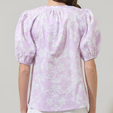 Emme Floral Zuri Smocked Top in Lilac