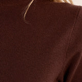 MB Mock Neck Sweater in Chocolate