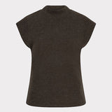 Esqualo Mockneck Knit Sweater In Chocolate Brown