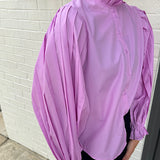 Pleated Sleeve Top in Lavender