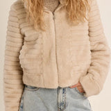 MB Faux Fur Zip Up Jacket