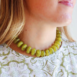 Bailey Chunky Beaded Necklace- Chartreuse
