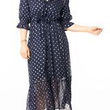 Holly Shae Catherine in Navy/Gold Dot