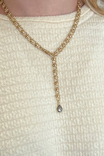 Luxe  Necklace with Pyrite Teardrop
