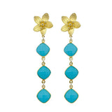 Cecile Turquoise Triple Earrings