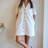 The Ecru Denim Dress with Pockets