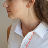 Smith & Quinn Alice Ruffle Polo in White/Tomato