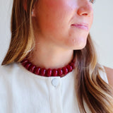 Bailey Chunky Necklace- Maroon
