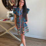 Tibetan Tigress La Grange Dress in Blue Ridge