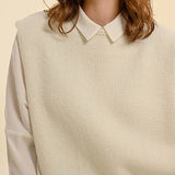 MB Off White Sleeveless Sweater