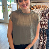 FINAL SALE: Esqualo Crushed Satin Top