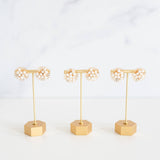 Sunburst Pearl Statement Stud Earrings