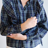 MB Green and Navy Plaid Top