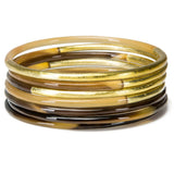 Natural Horn Bangle Set of 7 With Lacquer