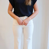 Esqualo Satin Roll-Up Sleeve Top