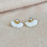 Mother of Pearl Fan Earring