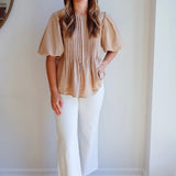The Pleated Puff Sleeve Top