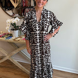 Soleil Dress in Espresso Ikat