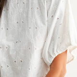 Embroidered White Cotton Blouse