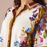 The Roxy Shirt In Prairie Floral Cinnamon Ivory