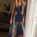 Briton Court Floral Satin Midi in Lido