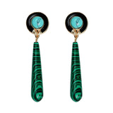 Turquoise and Malachite Drop Earrings