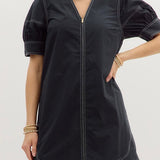The Margot Dress in Black with White Trim