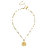 Elephant Intaglio on Medium Paperclip Necklace