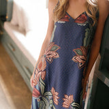 Briton Court Floral Satin Midi in Lido