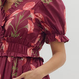 The Josie Dress in Wine Floral