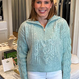 FINAL SALE: MB Mint Sequin Pullover