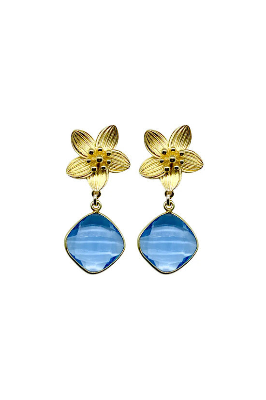 Cecile Blue Quartz Drop Earrings